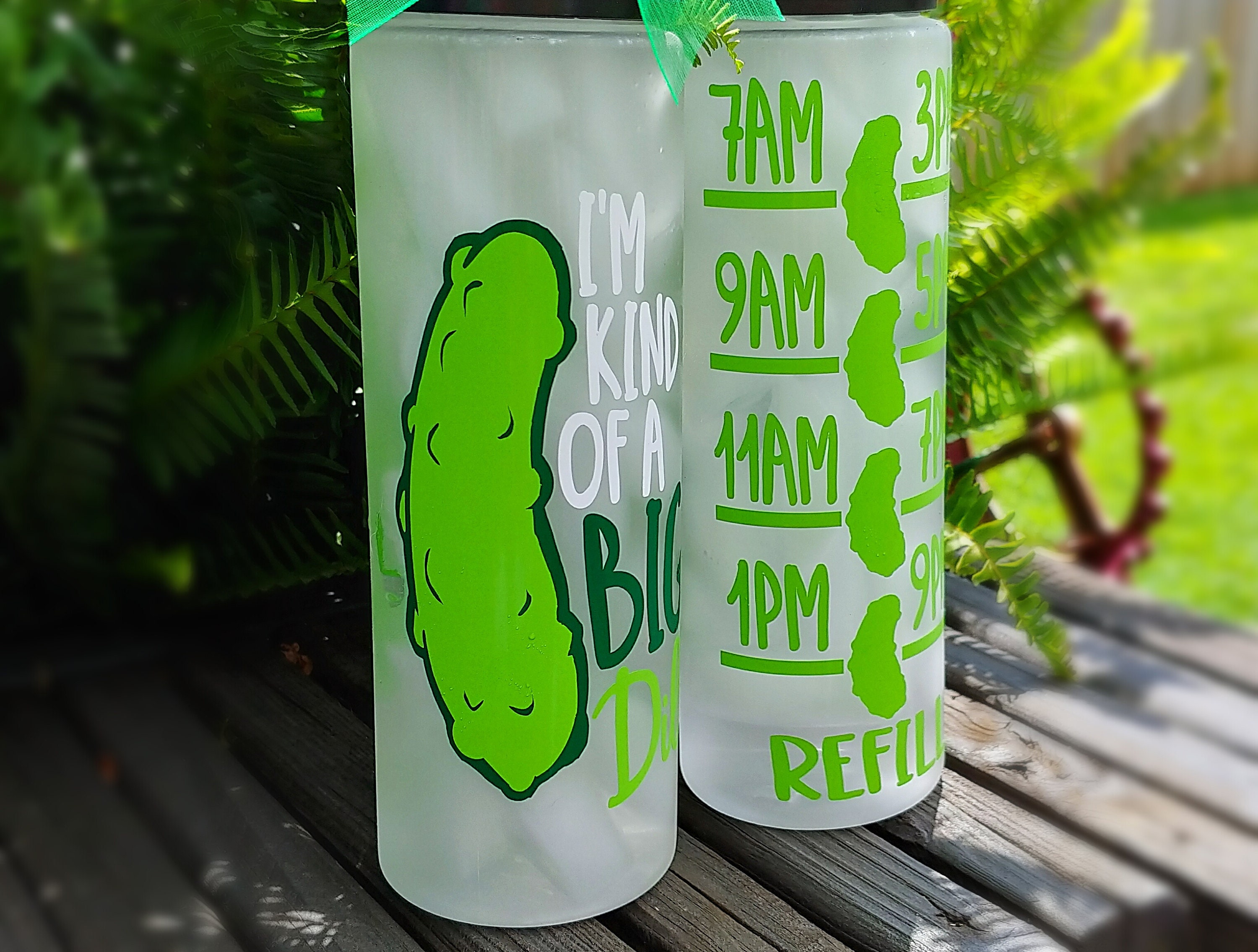 Dill Pickle Water Bottle/Motivational/24oz/Water Tracker/Water Etsy