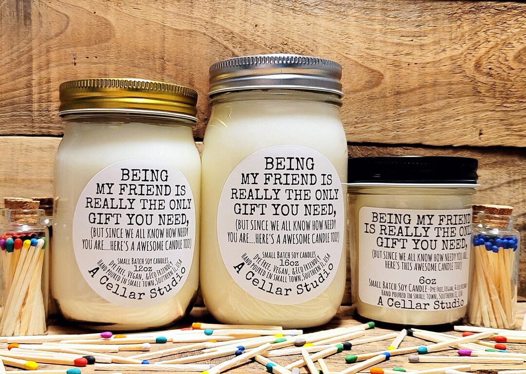 Funny Soy Candles being My Friend is Really the Gift You Need Scented