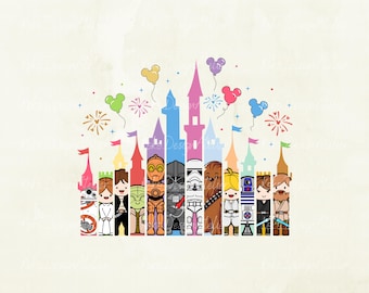 Star Wars Family Mickey Balloons PNG, Magic Kingdom Design (Digital Download)