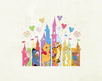 Winnie the Pooh Castle PNG, Magic Kingdom Friends (Digital Download)