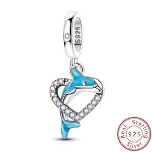 Pandora Dolphin Heart Charm - Etsy