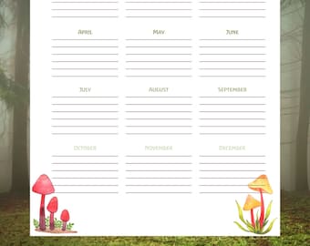Waldorf Yearly Main Lesson Planning Sheet PRINTABLE