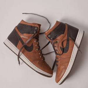 AJ1 High Brogue hecho a mano, zapatillas hechas a mano, fabricante de zapatos, zapatillas personalizadas, regalo de Navidad.