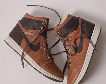 Handcrafted AJ1 High Brogue, Handmade Sneakers, Shoes Maker, Personalized Sneakers, Chrismast Gift.