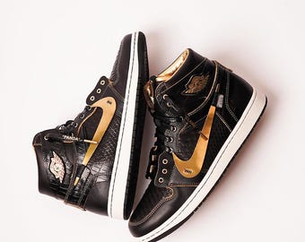 Zapatillas AJ1 High Off White de piel de pitón exótica, hechas a mano, fabricante de calzado, zapatillas personalizadas, regalo de Navidad.