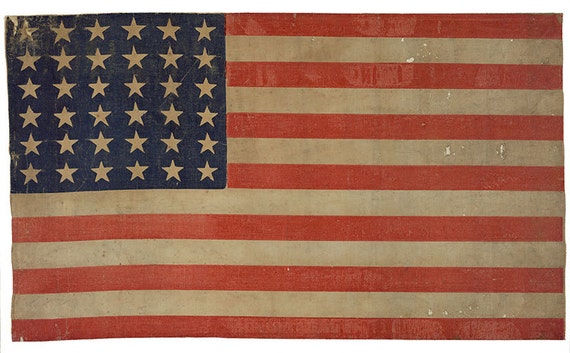 vintage american flag image with 36 stars digital download etsy
