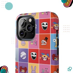 Telefoonhoesje The Amazing Digital Circus, patroonontwerp, TADC, smartphonehoesje personage, cadeau voor anime-liefhebbers
