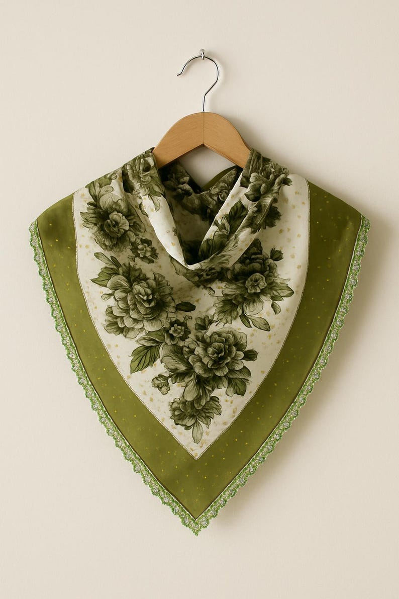 Handmade Oya Scarf With Needle Lace Turkish Cotton Head Scarf Floral Handmade Oya Scarf With Needle Lace Turkish Cotton Head Scarf Floral