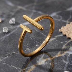 Attelle de doigt géométrique en argent sterling, manchette ouverte réglable, bijoux minimalistes modernes