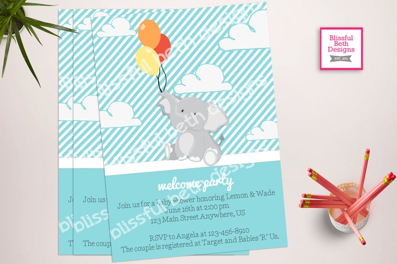 Elephant Baby Shower Elephant Baby Boy Shower Invitation Etsy Elephant Baby Shower Elephant Baby Boy Shower Invitation Etsy