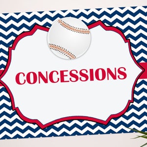 Concessions Sign - Baseball Concessions Sign - Baseball Birthday - Baseball Shower - Baseball Concessions - Party Concessions Sign