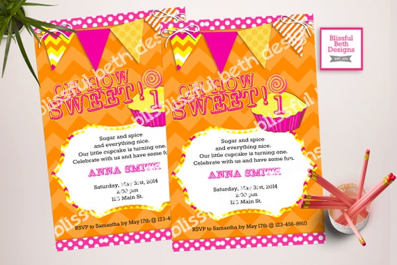 Invitation Anniversaire Cupcake Invitation Moderne Petit Etsy Invitation Anniversaire Cupcake Invitation Moderne Petit Etsy