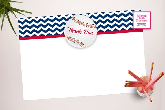 BASEBALL THANK YOU Baseball Printable Thank You Notes Instant Baseball Thank You Note Thank You Note Baseball Note Instant Download