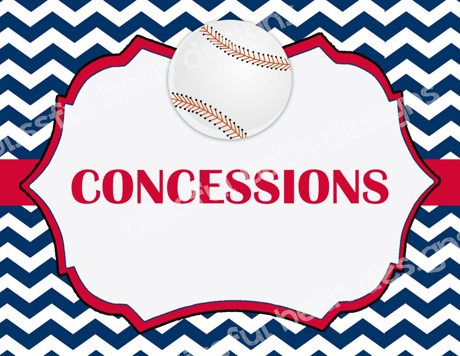 Concessions Sign Baseball Concessions Sign Baseball Etsy