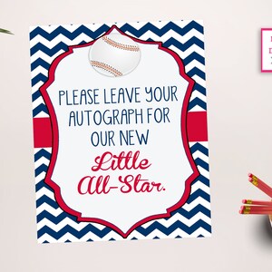 Little Slugger Autograph - Baseball  Sign -Baseball Baby Shower - Baseball Shower - Baseball Shower - Little All Star