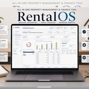 Rental Property Tracker for Landlords | Income Expense Spreadsheet-Style Dashboard, Multi Property Bookkeeping, ROI Calculator