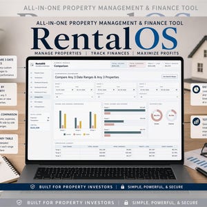 Rental Property Tracker for Landlords | Income Expense Spreadsheet-Style Dashboard, Multi Property Bookkeeping, ROI Calculator