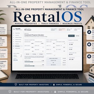 Rental Property Tracker for Landlords | Income Expense Spreadsheet-Style Dashboard, Multi Property Bookkeeping, ROI Calculator