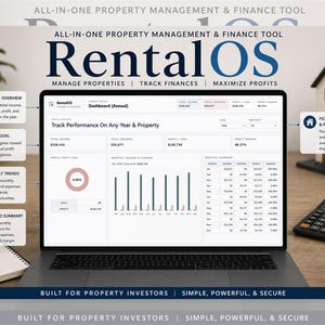 Rental Property Tracker for Landlords | Income Expense Spreadsheet-Style Dashboard, Multi Property Bookkeeping, ROI Calculator