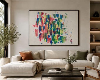 Peinture abstraite colorée et dynamique
