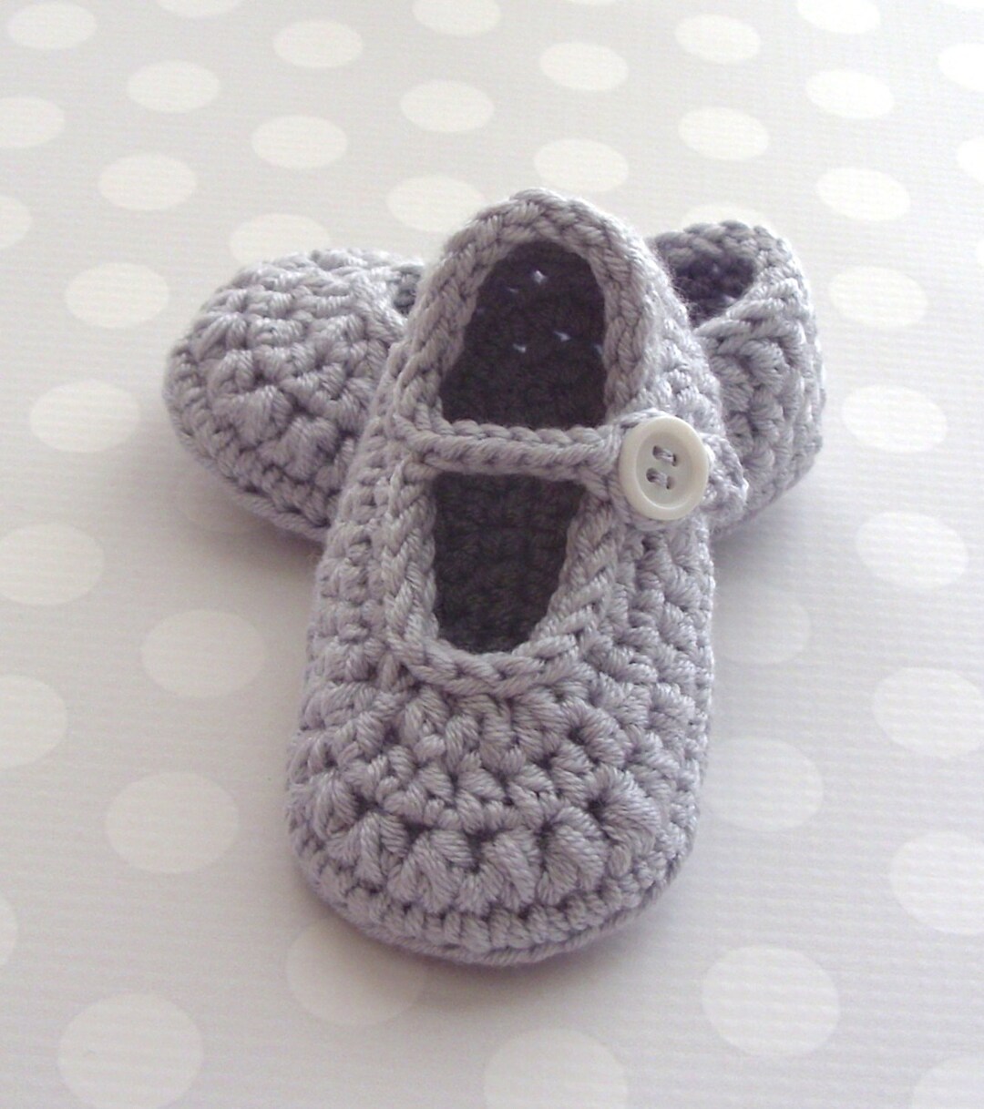 Crochet Baby Shoes Mary Jane Crochet Booties Silver Grey Etsy