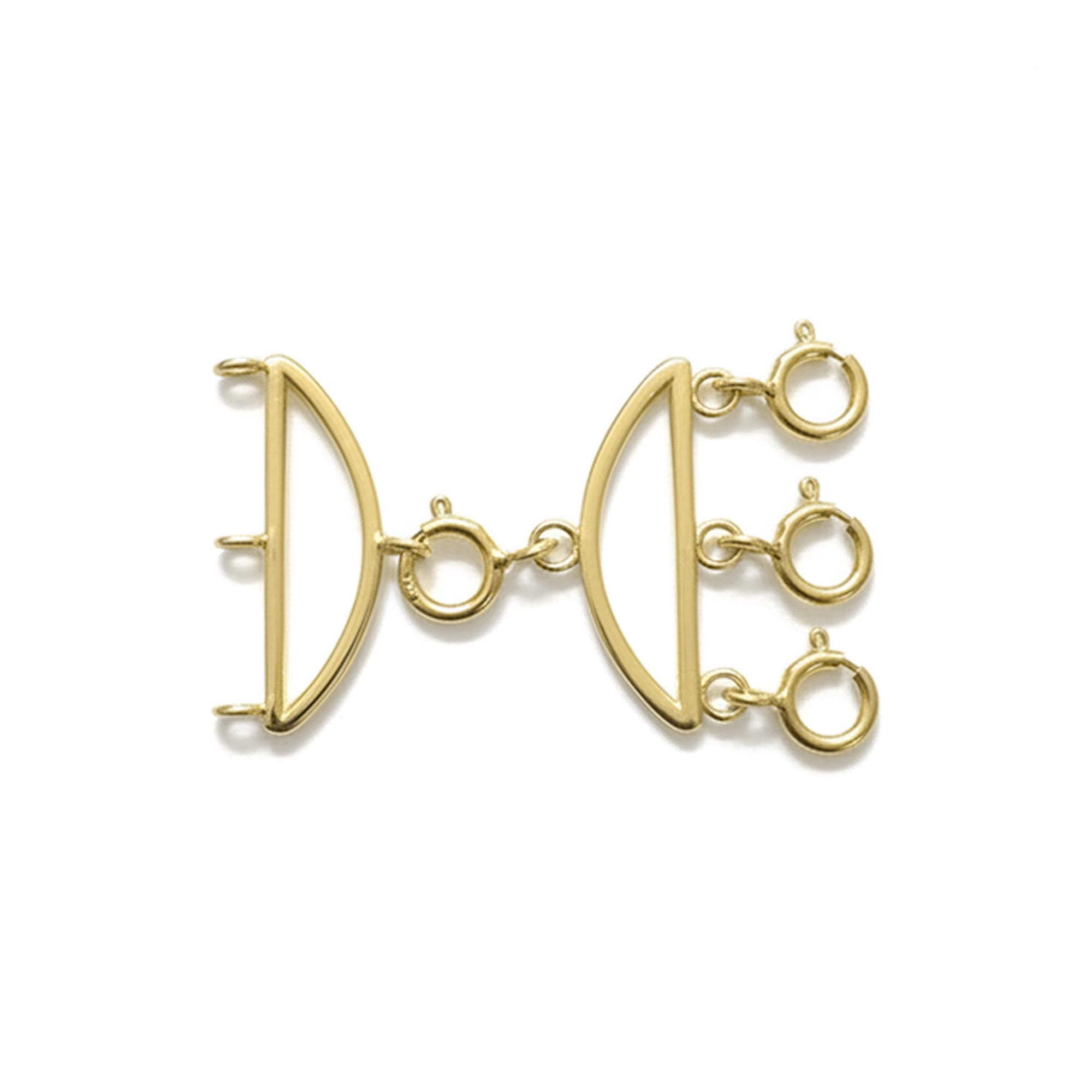 14K Solid Yellow Gold Layering Clasp - Multi-Strand Necklace Connector