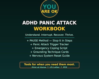 ADHD Panic Attack Workbook Printable PDF | Anxiety Coping Toolkit | PAUSE Method | Trigger Tracker | Safety Plan for Adults