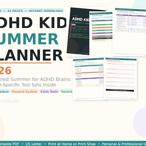 ADHD Barn Sommarplanerare | Verktygslåda för stöd till exekutiva funktioner och rutiner
