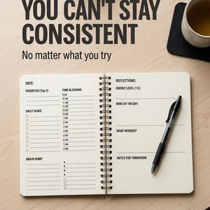 Sie können nicht konsequent bleiben - ADHD Tagesplaner zum Ausdrucken, Fokus- und Zeitblockierungssystem, Arbeitsbuch für Exekutivfunktion PDF
