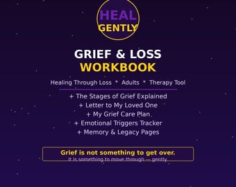 Grief and Loss Workbook Printable | Bereavement Healing Journal | Stages of Grief Therapy Worksheets | Adults PDF Coping Skills