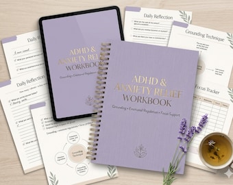 ADHD & Anxiety Workbook Printable, Emotional Regulation and Grounding Exercises PDF, Executive Function Support