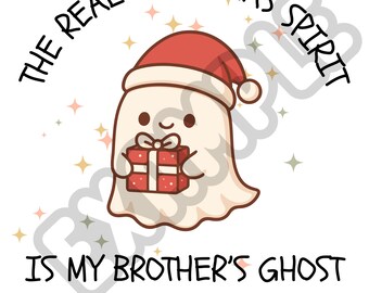 Funny Christmas Ghost PNG – Dark Humor Holiday Clipart (Digital Download)