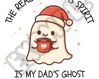 Funny Christmas Ghost PNG – Dark Humor Holiday Clipart (Digital Download)