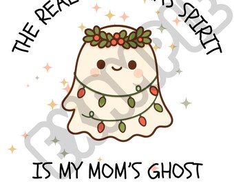 Funny Christmas Ghost PNG – Dark Humor Holiday Clipart (Digital Download)