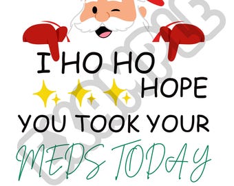 Funny Mental Health Christmas Santa PNG – Sarcastic Holiday Clipart (Digital Download)