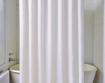 Cortina de ducha de poliéster impermeable blanca / Decoración de baño nórdica moderna