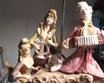Azzolin Brothers Capodimonte Lamp!! Figural Musicians Trio XLG - Etsy