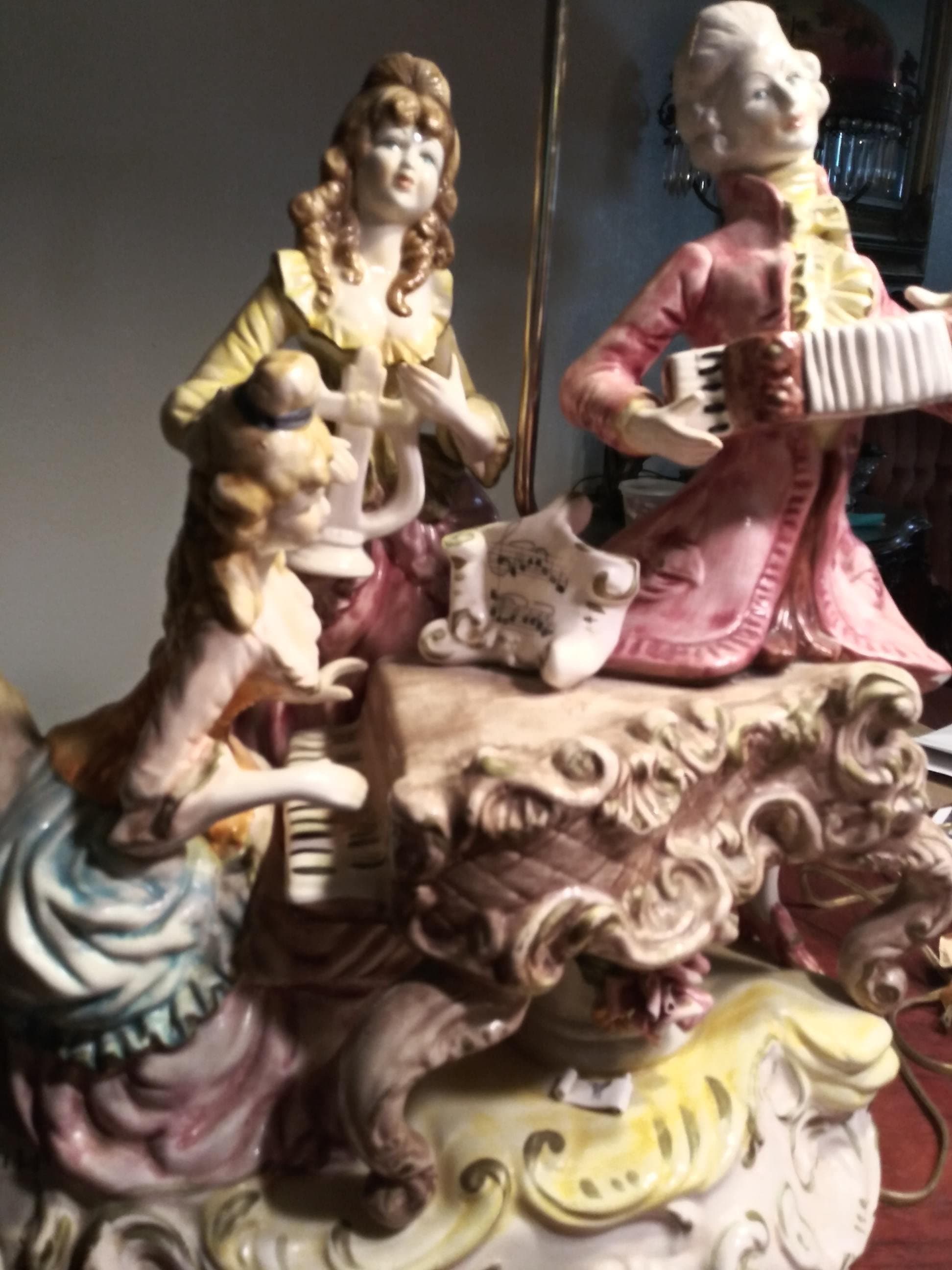Azzolin Brothers Capodimonte Lamp!! Figural Musicians Trio XLG - Etsy