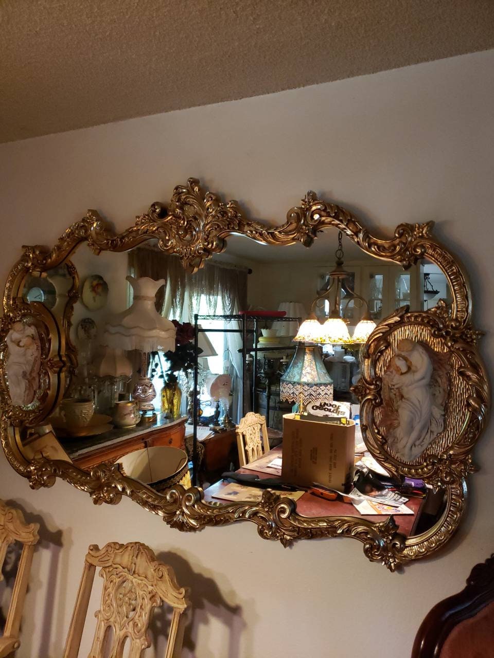 Gold Vanity Mirrors Frame Gold Vanity Mirror Office Desk Handheld Vintge  Small Bulk Aestetic Round Shower Living Room Resin Wanddeko Home Design  ZJ50 From Bianqueli, $83.62