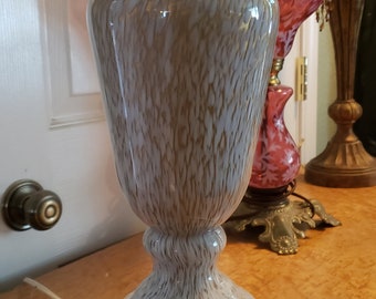 French or Victorian Splatter Gold Art Glass Lamp Marble Excellent  Free Shipping