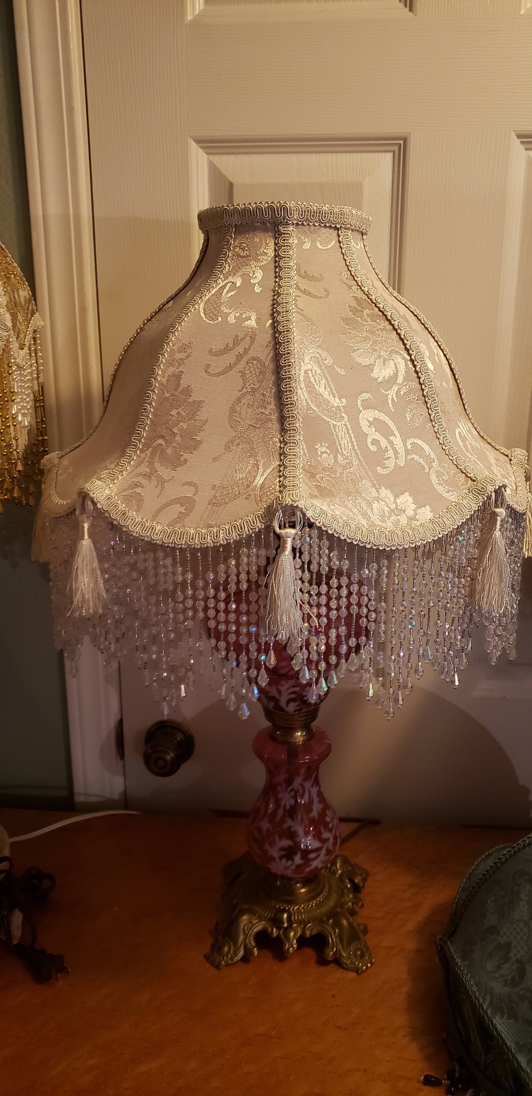 1点物⭕️お安く!◎Custom vintage fabric◎FLEX 8.5 Victorian French Large Floor Table Lamp Shade Poppy 