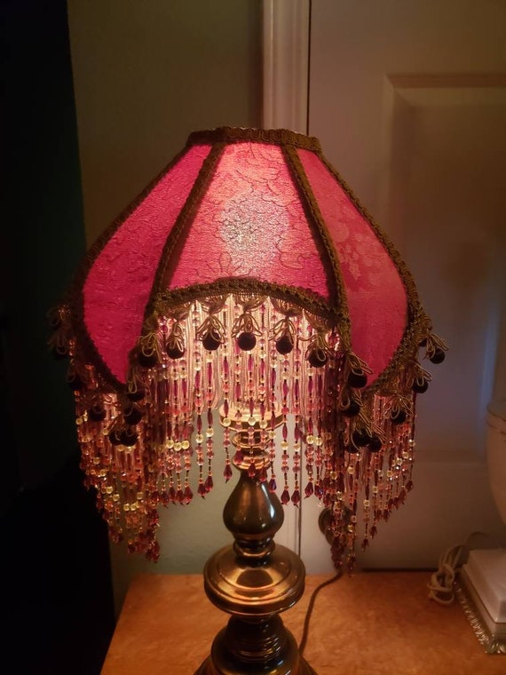 Victorian French Medium Lamp Shade "princess" Bronze Bead Fringe Free Shipping!! - Etsy