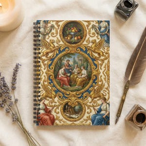 Rococo Gilded Medallion Classic Scene Spiral Notebook