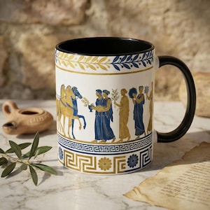 Ancient Greek Frieze Accent Coffee Mug | 11oz or 15oz