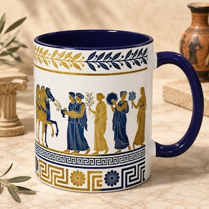 Ancient Greek Frieze Accent Coffee Mug | 11oz or 15oz