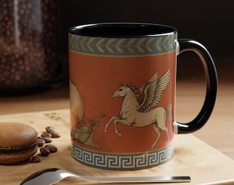 Greek Mythology Pegasus & Ship Mug | Ceramic Accent Coffee Mug