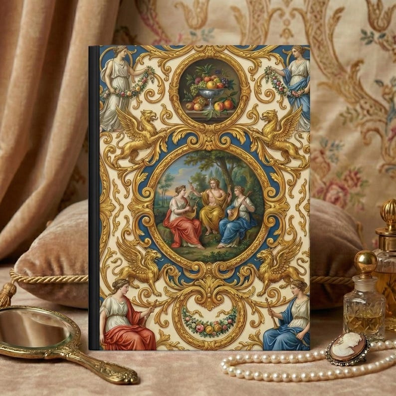 Magazine Rococo Rococo Classical Scene Hardcover Journal | Baroque Ornamental ...