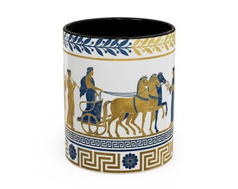 Greek Frieze Scene Accent Coffee Mug | 11oz or 15oz