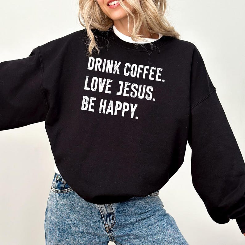 Christian Png, Jesus and Coffee Png, Minimalist Jesus Apparel, Coffee Lover Png, Funny Coffee Trendy Christian Gift Png image 2