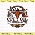 CTT Oil Exploration & Cattle Design Png, Oilfield Ranch Graphic Png, Landman Png product logo